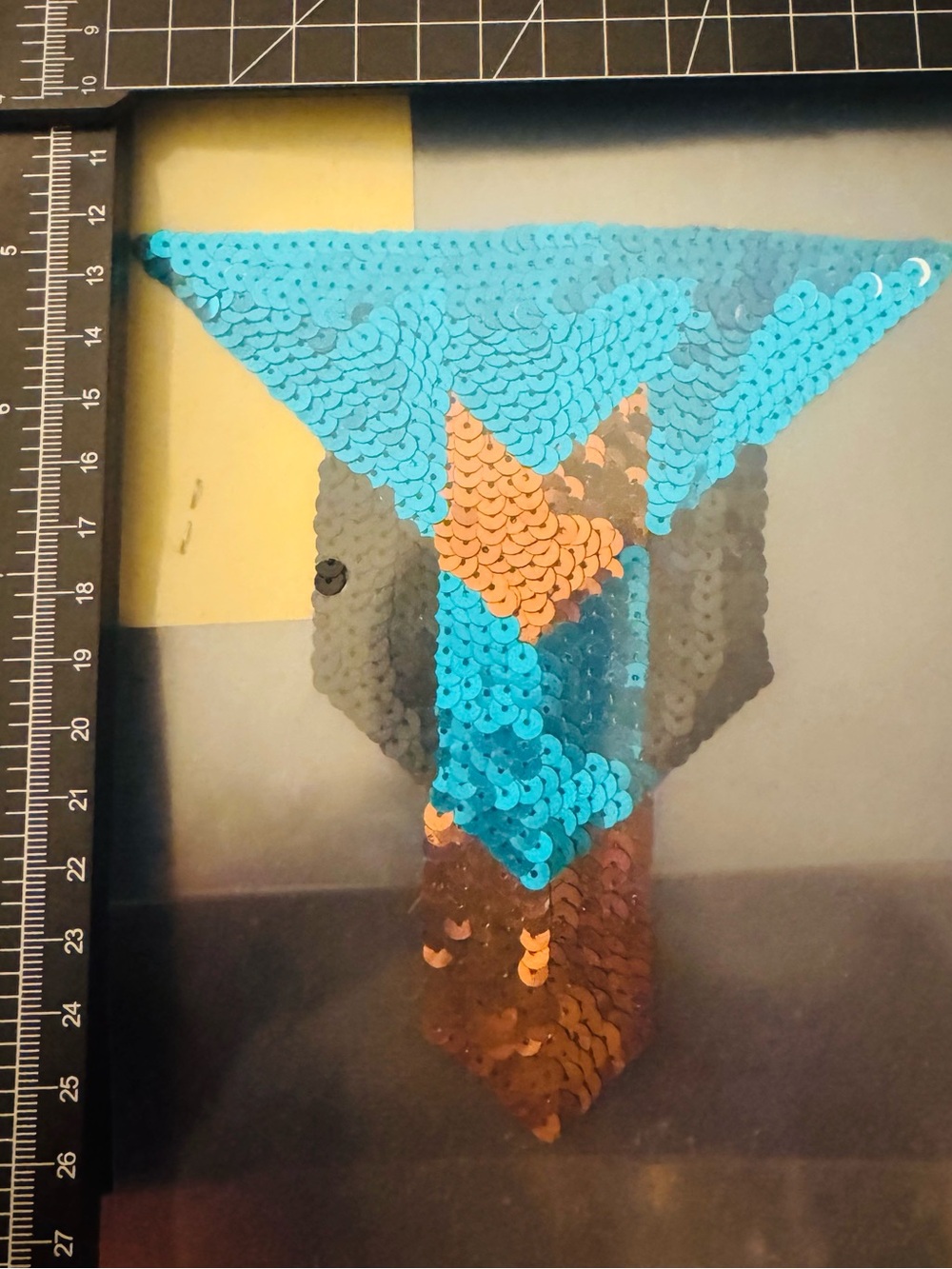 Reversible Sequin Turquoise & Copper Accent Patch - handmade